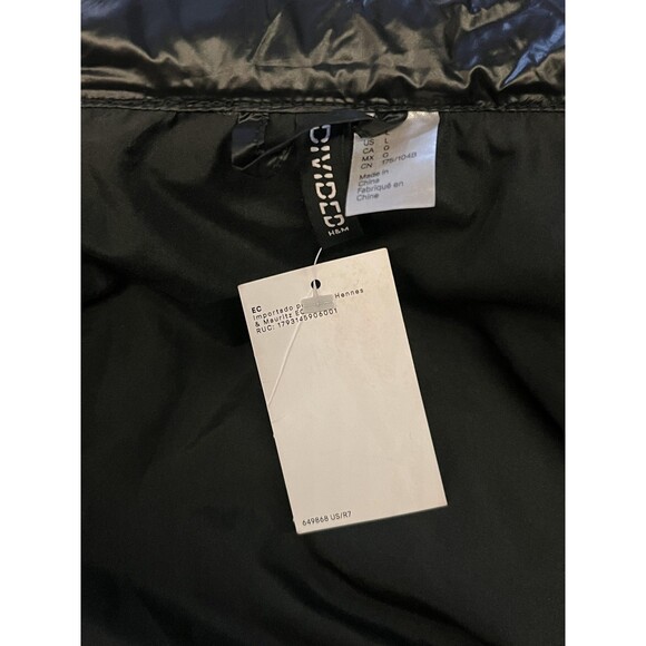 H&M Divided Puffer Jacket Womens Large Winter Coat Colorblock Quilted Insulated - Picture 7 of 9